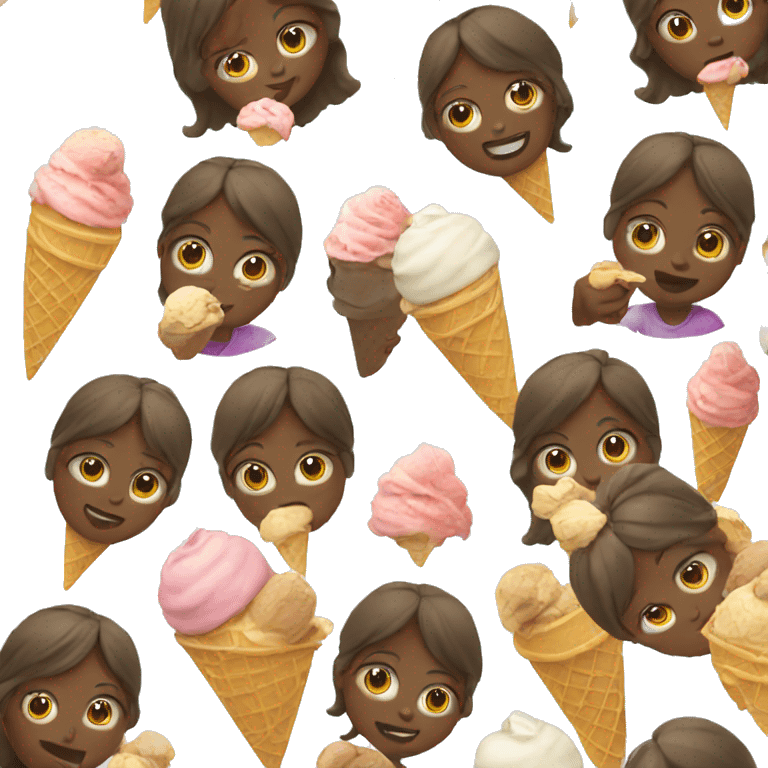 Girl eating ice cream  emoji