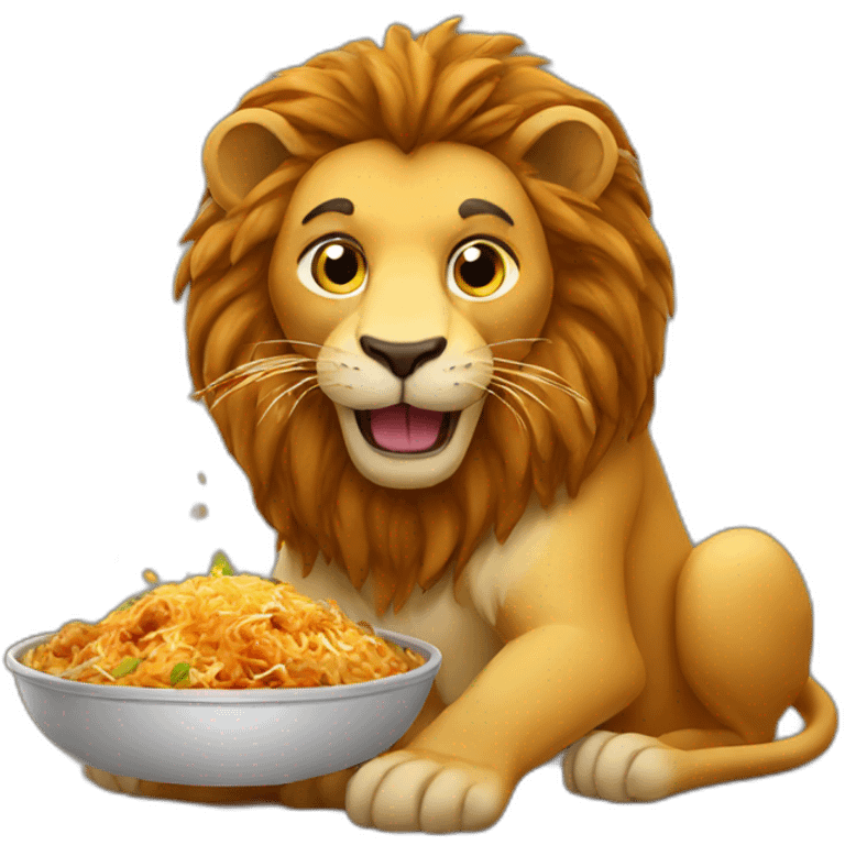 Lion eating biryani  emoji