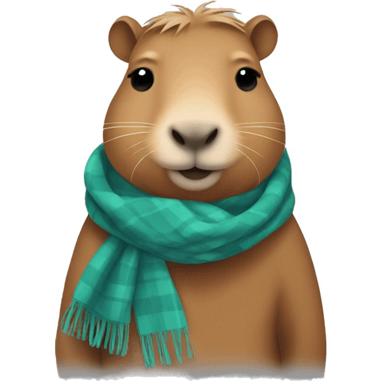 Capybara wearing wearing a scarf emoji