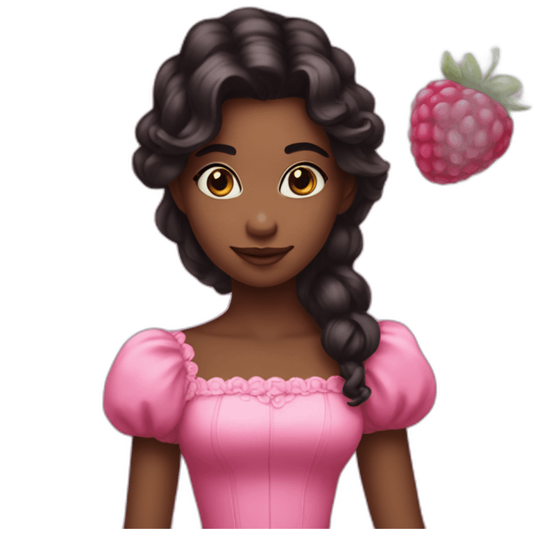 cute raspberry princess with dark hair emoji