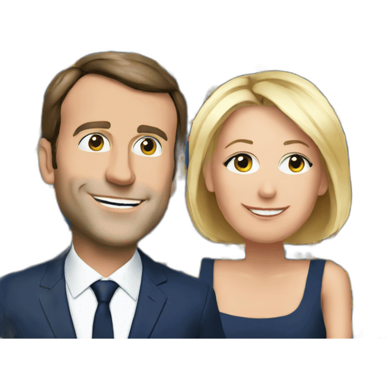 Emanuel macron avec marine lepen emoji