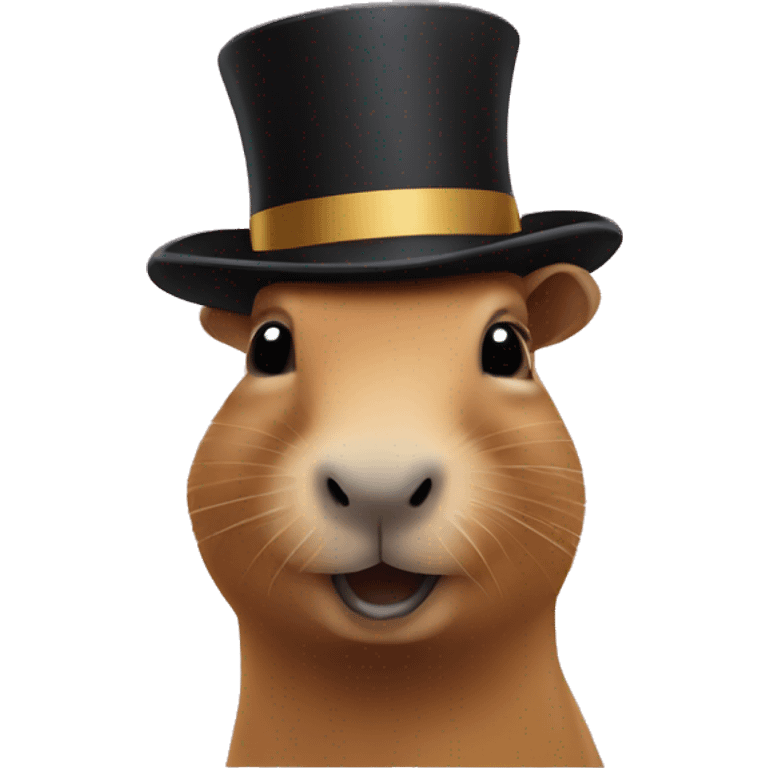 Capybara wearing a top hat  emoji