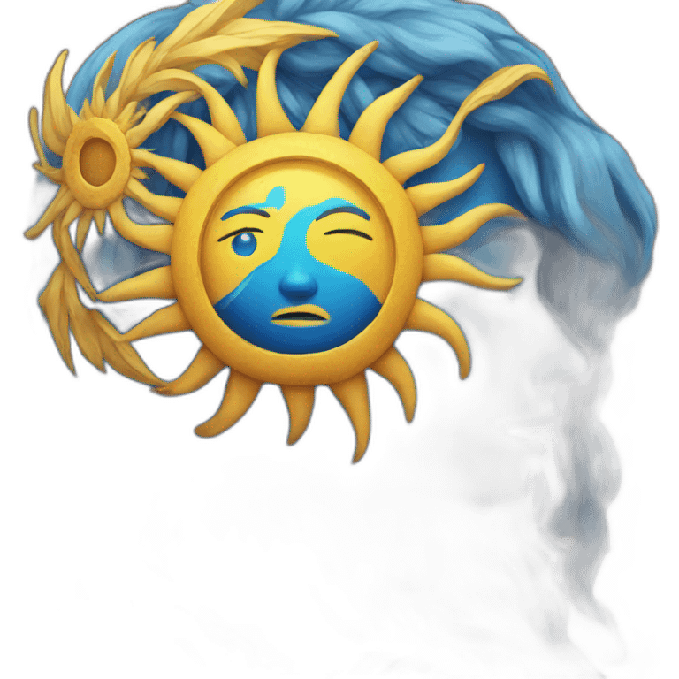 Blue sun emoji