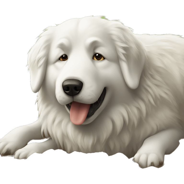 Great Pyrenees digging a hole emoji