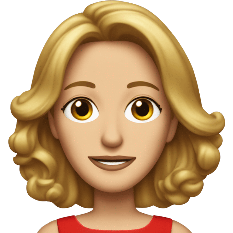 Felicity Huffman in red dress emoji