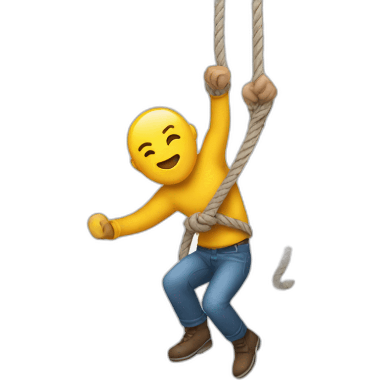 man grab by rope emoji