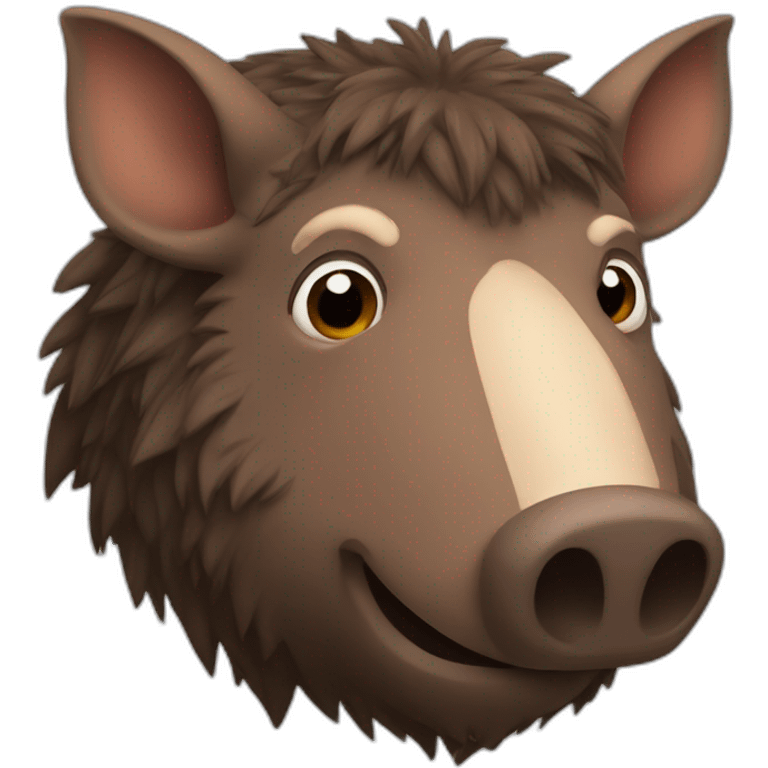 furries brown boar with tusks emoji