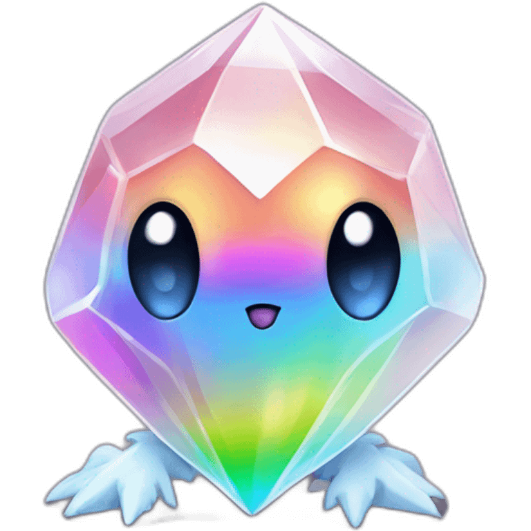 quartz crystal lbgt rainbow pokemon with eyes and legs emoji