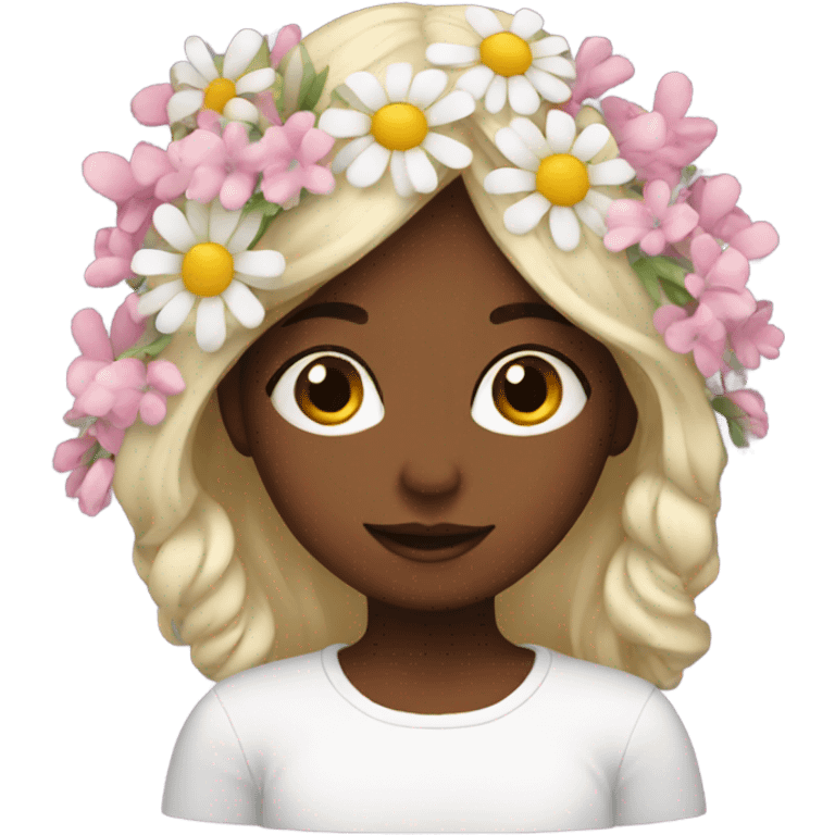 Girl with flowers  emoji