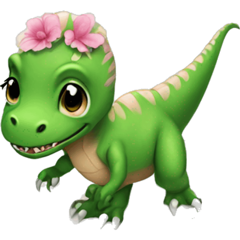 baby t-rex wearing a tutu on a surfboard  emoji