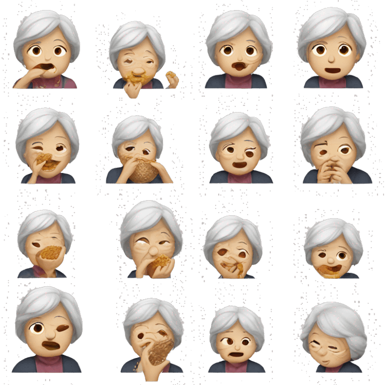 Grandma eating rice  emoji