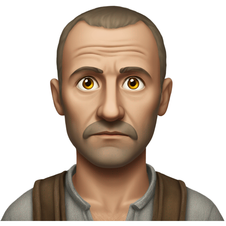 Russian peasant photorealistic serious emoji