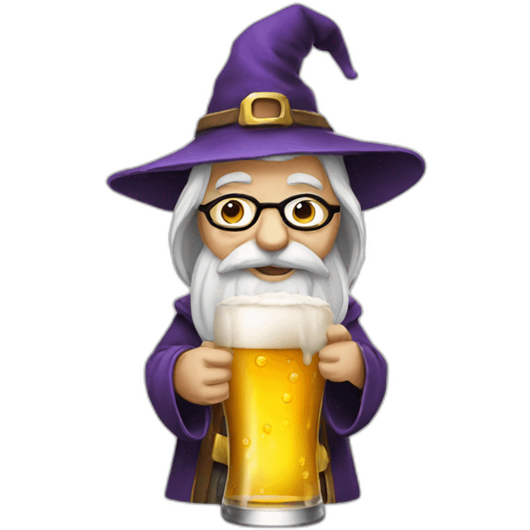 wizard drinking beer emoji