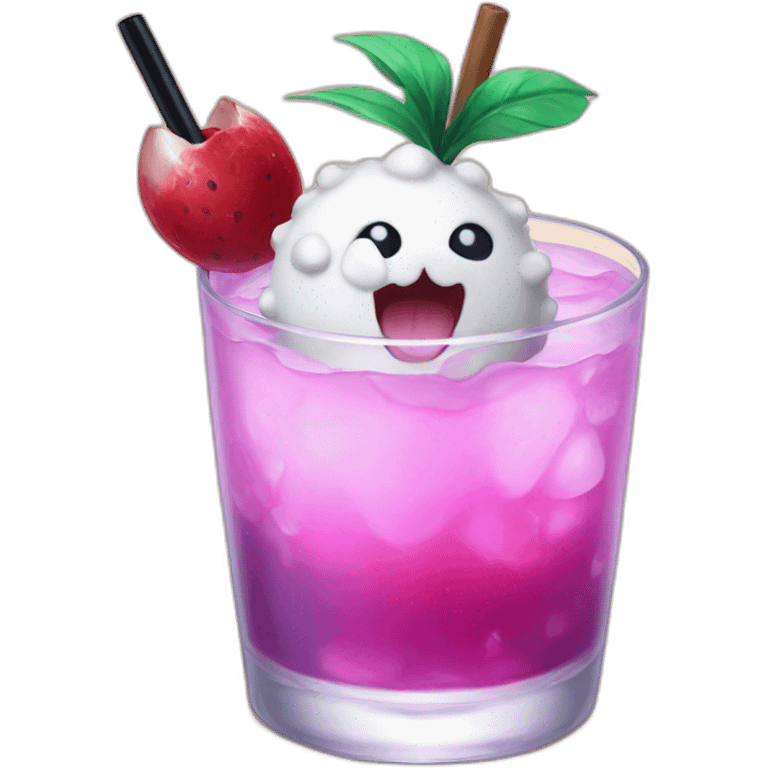 poro from lol inside a cocktail emoji