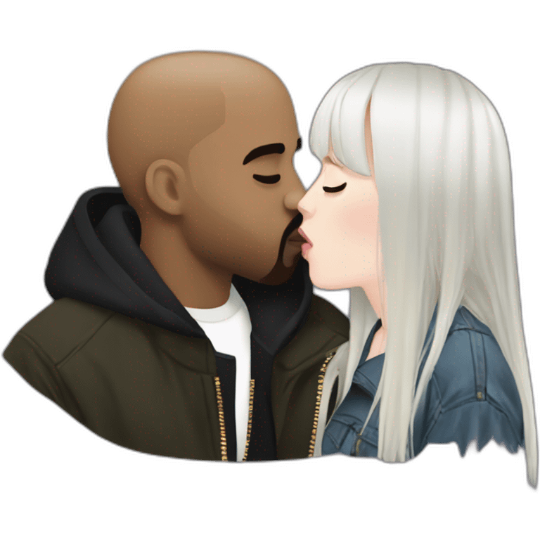 Kanye west billie eilish kiss emoji