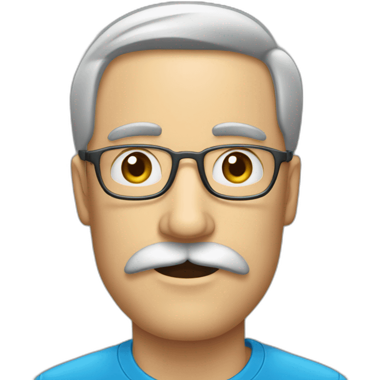 contorno rosto homem óculos com bigode emoji