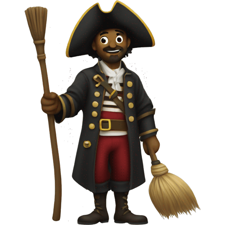 Pirate with broom emoji