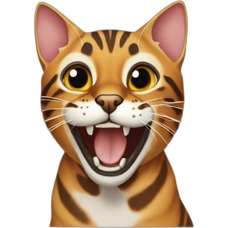 bengal cat meowing loud emoji