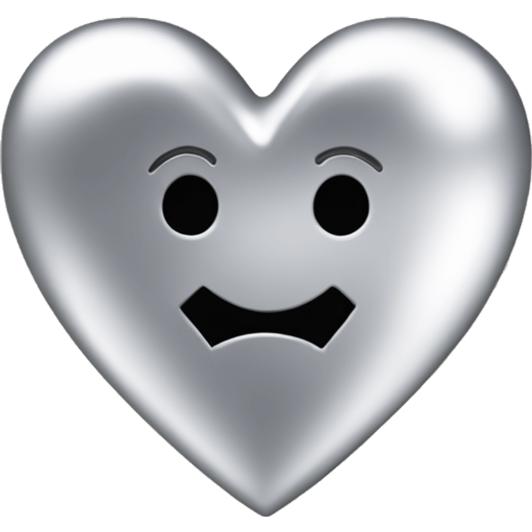 silver chrome heart w sparkles emoji