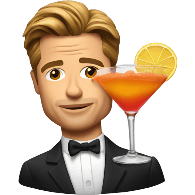 Brad Pitt with Cocktail emoji