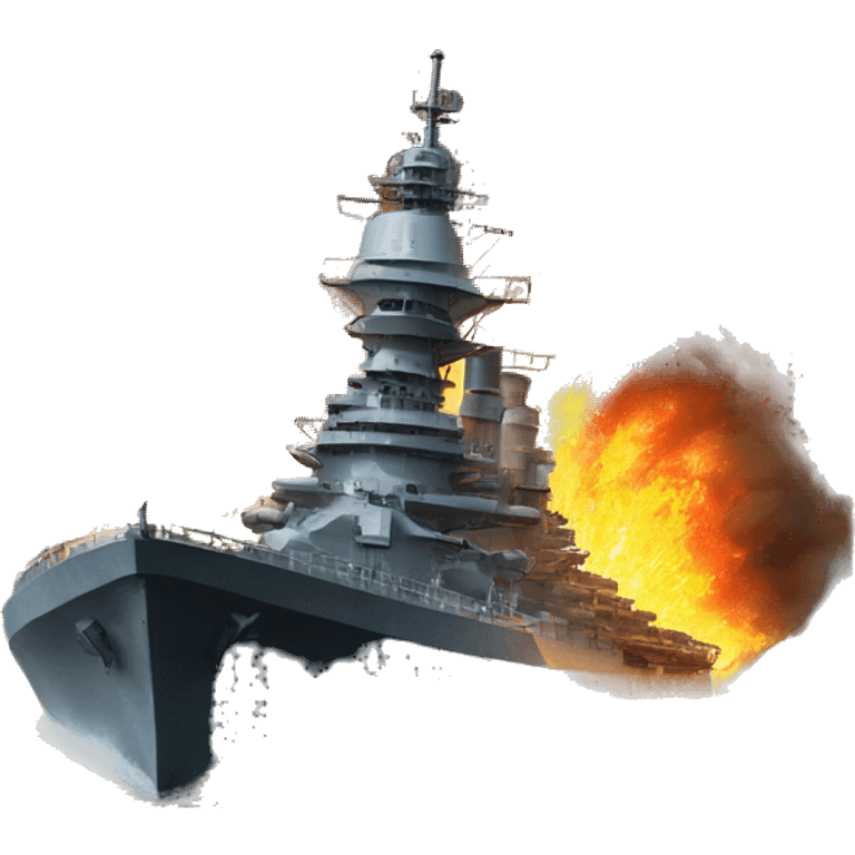 Battleship on fire emoji