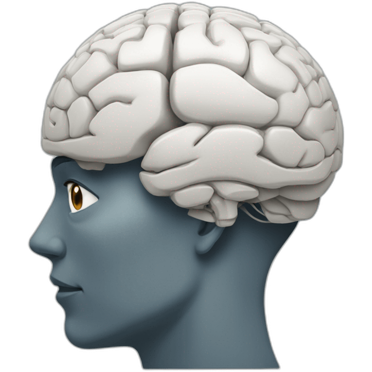 AI  robot brain profile  emoji