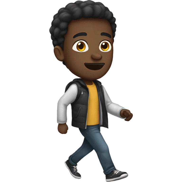 black guy walking emoji