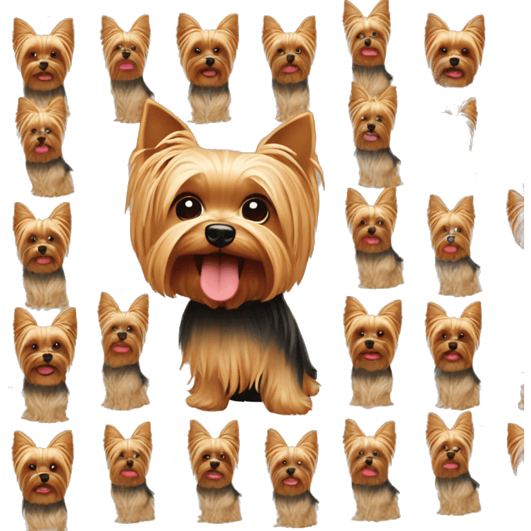 Ginger yorkshire terrier with a red bow  emoji