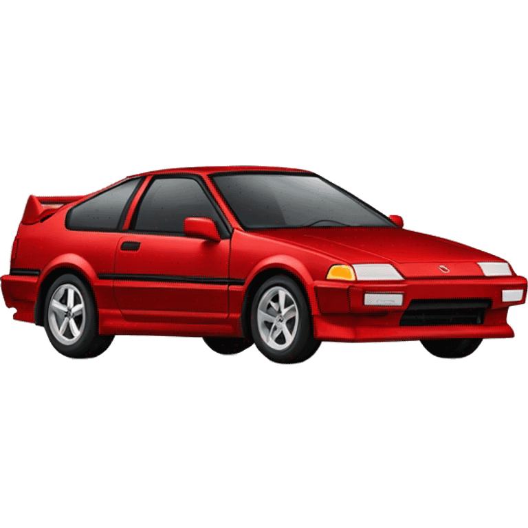 Red Honda crx si with aluminum wheels  emoji