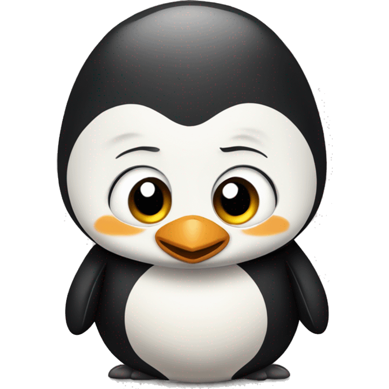 pinguino del madagascar largo che piange con tante lacrime emoji