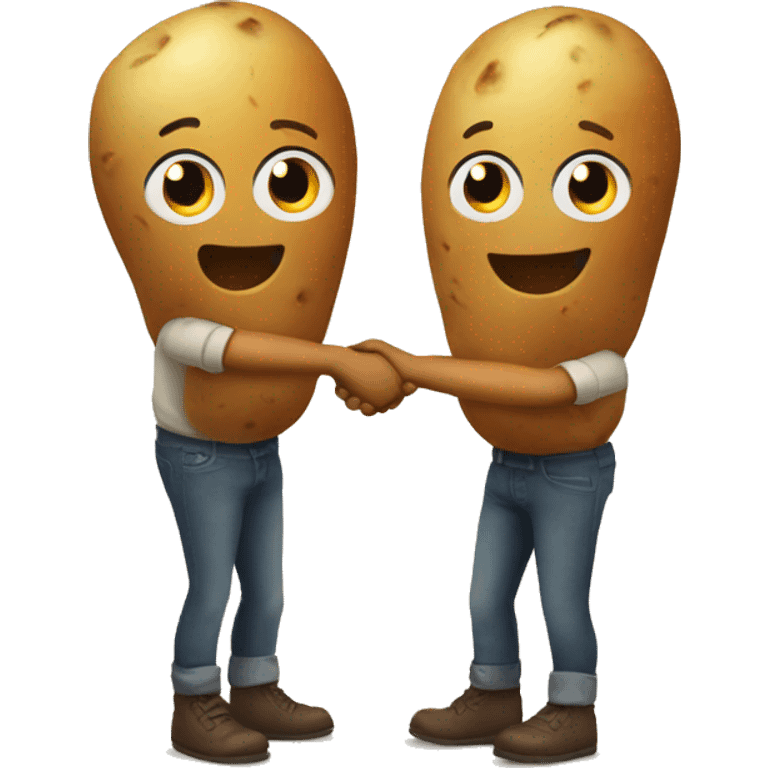 two potato holding hands emoji