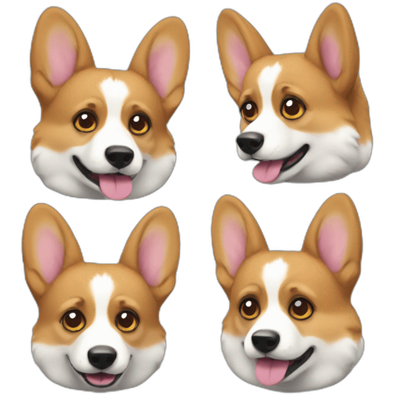 A corgi with 3 heads emoji