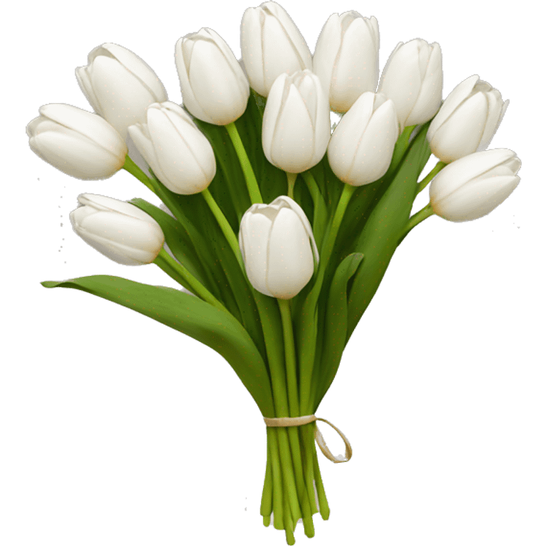 white tulip bouquet emoji