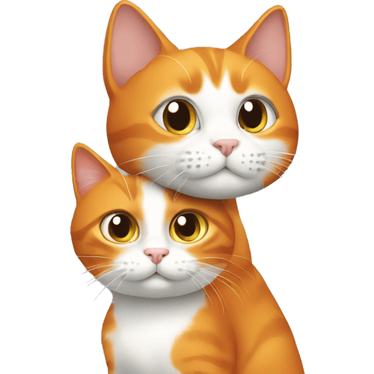 Orange cat and grey cat emoji