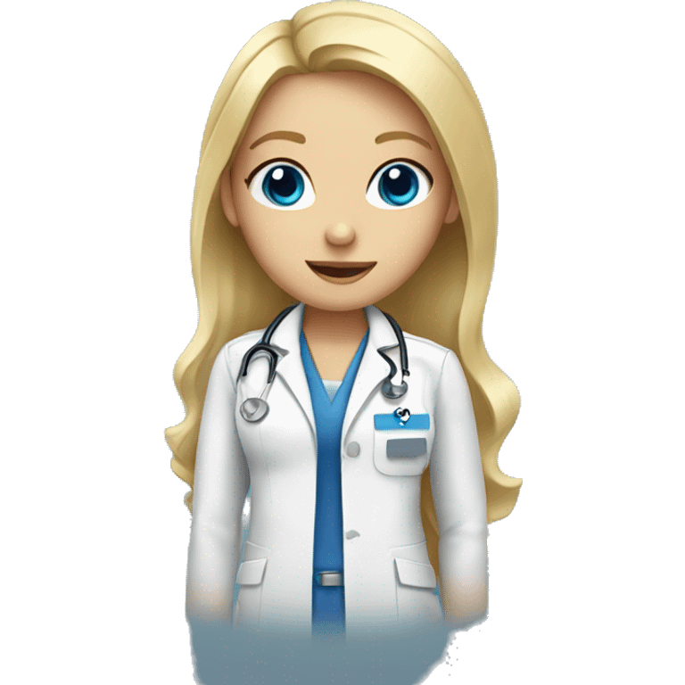 Vet girl with blonde hair blue eyes  emoji