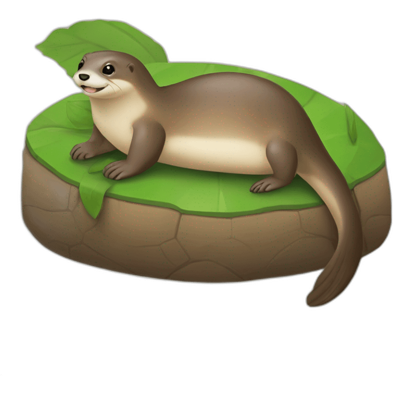 loutre sur une tortue emoji