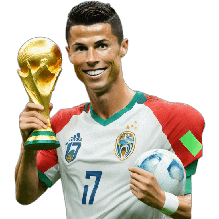 Cristiano Ronaldo with World Cup  emoji