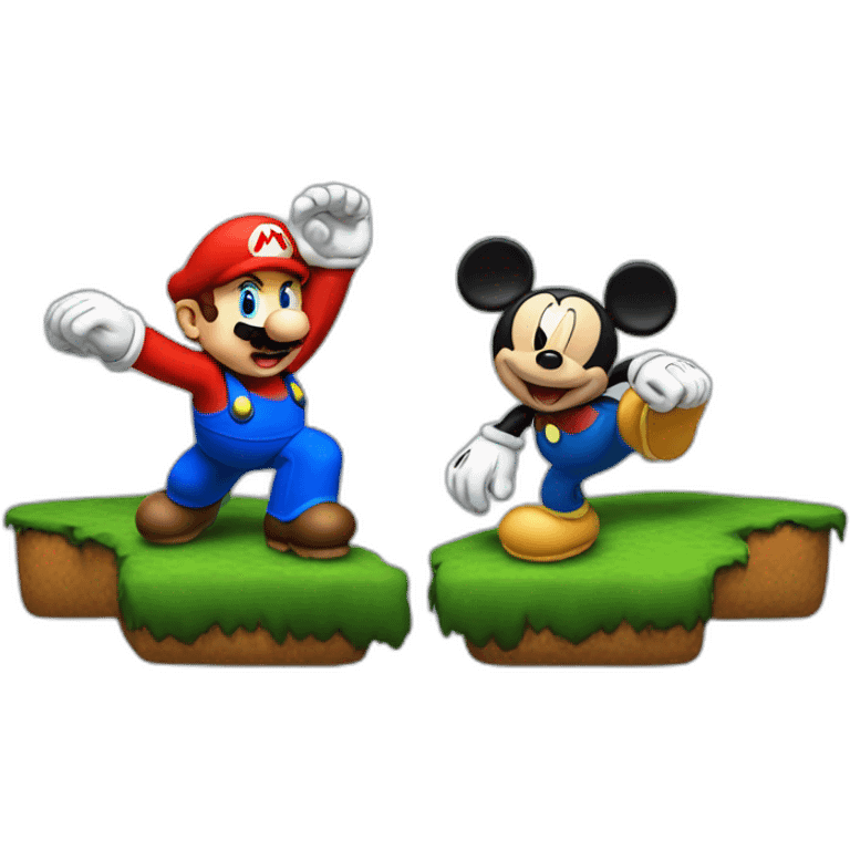 super mario vs mickey mouse emoji