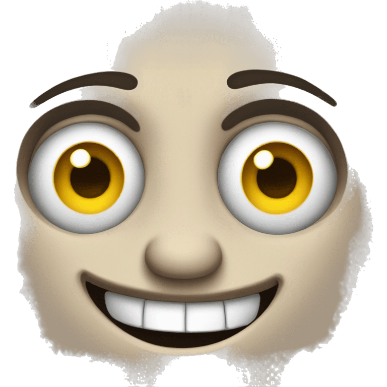 regular emoji with big eyes and insane smile emoji