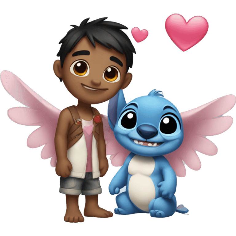 Angel and Stitch in love  emoji