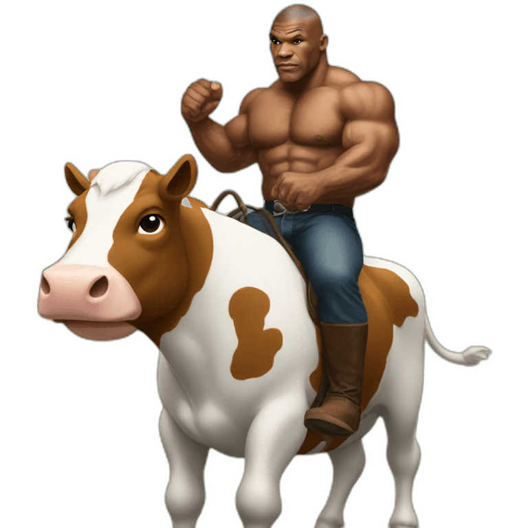 mike tyson riding a cow emoji