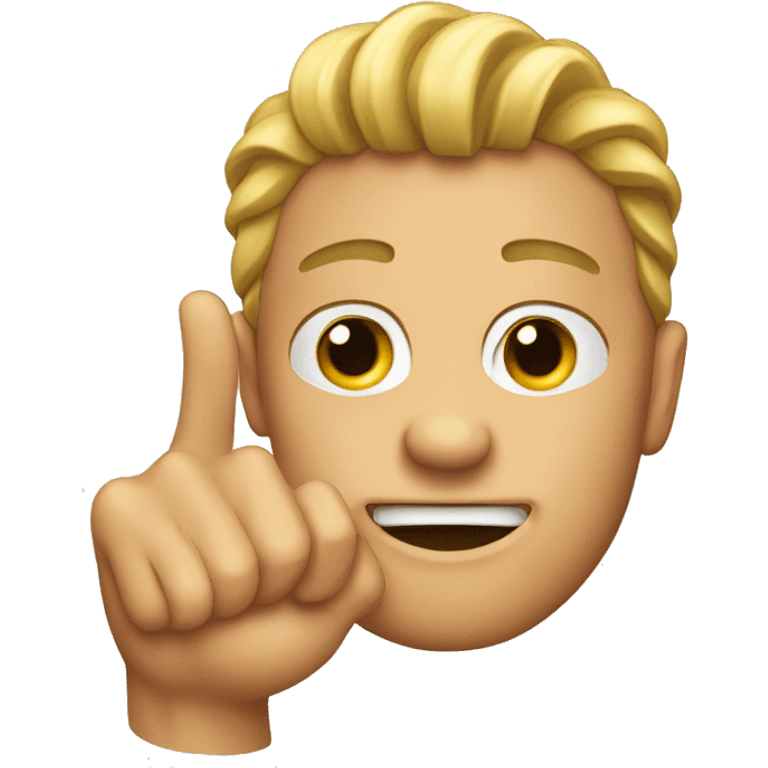 emoji showing off its jawline with finger emoji