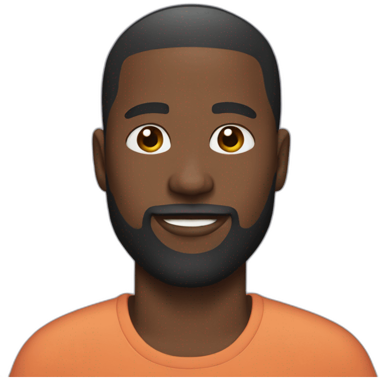 Black man with a beard and a skin fade emoji