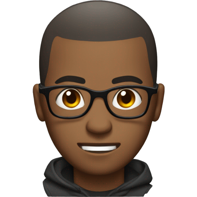 Black man with Buzz cut hairstyles and glasses with angry face emoji