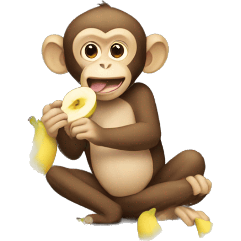 Monkey  eating banana emoji