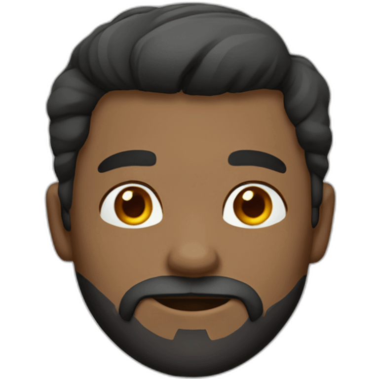 man with dark brown fade hair cut and facial hair emoji