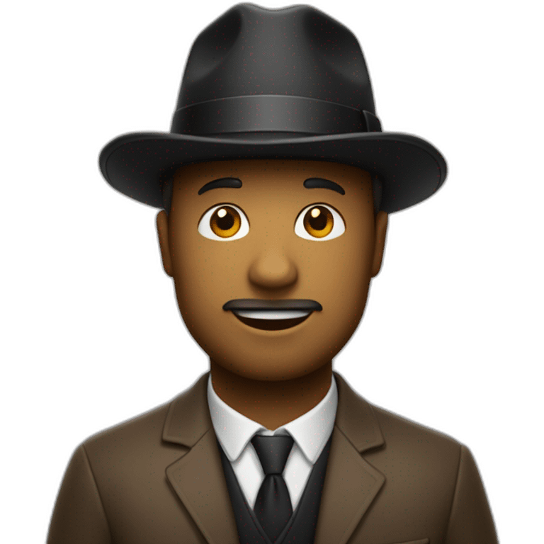 Ours avec un petit chapeau avec un micro et un neut noir emoji