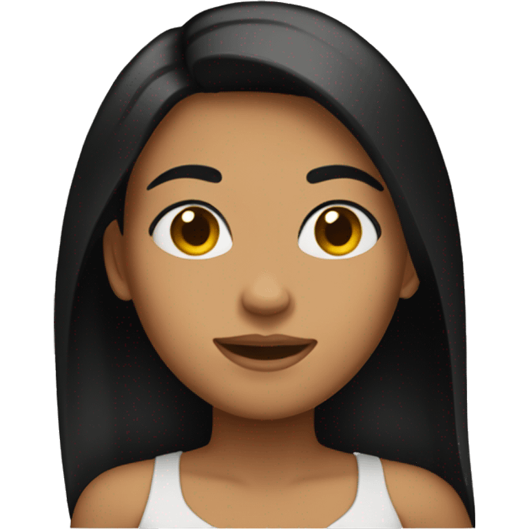 a kind of tan girl w black straight hair emoji