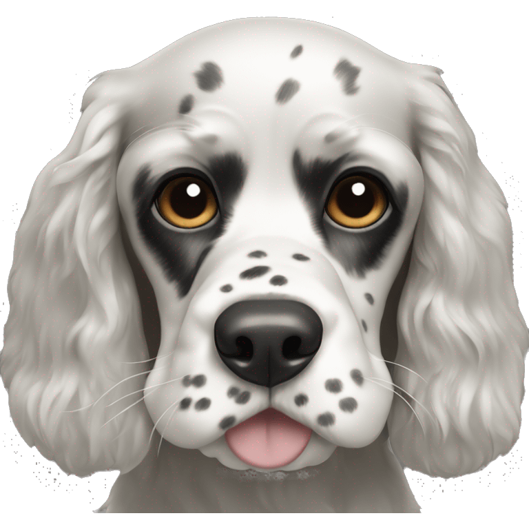 black and white cocker spaniel with nose spots emoji