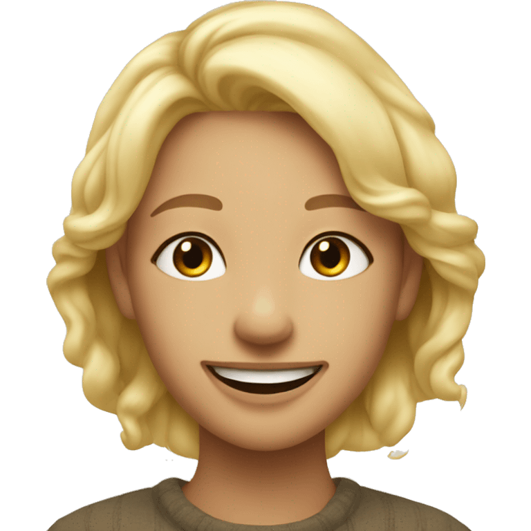 cozy blonde smile indoors emoji